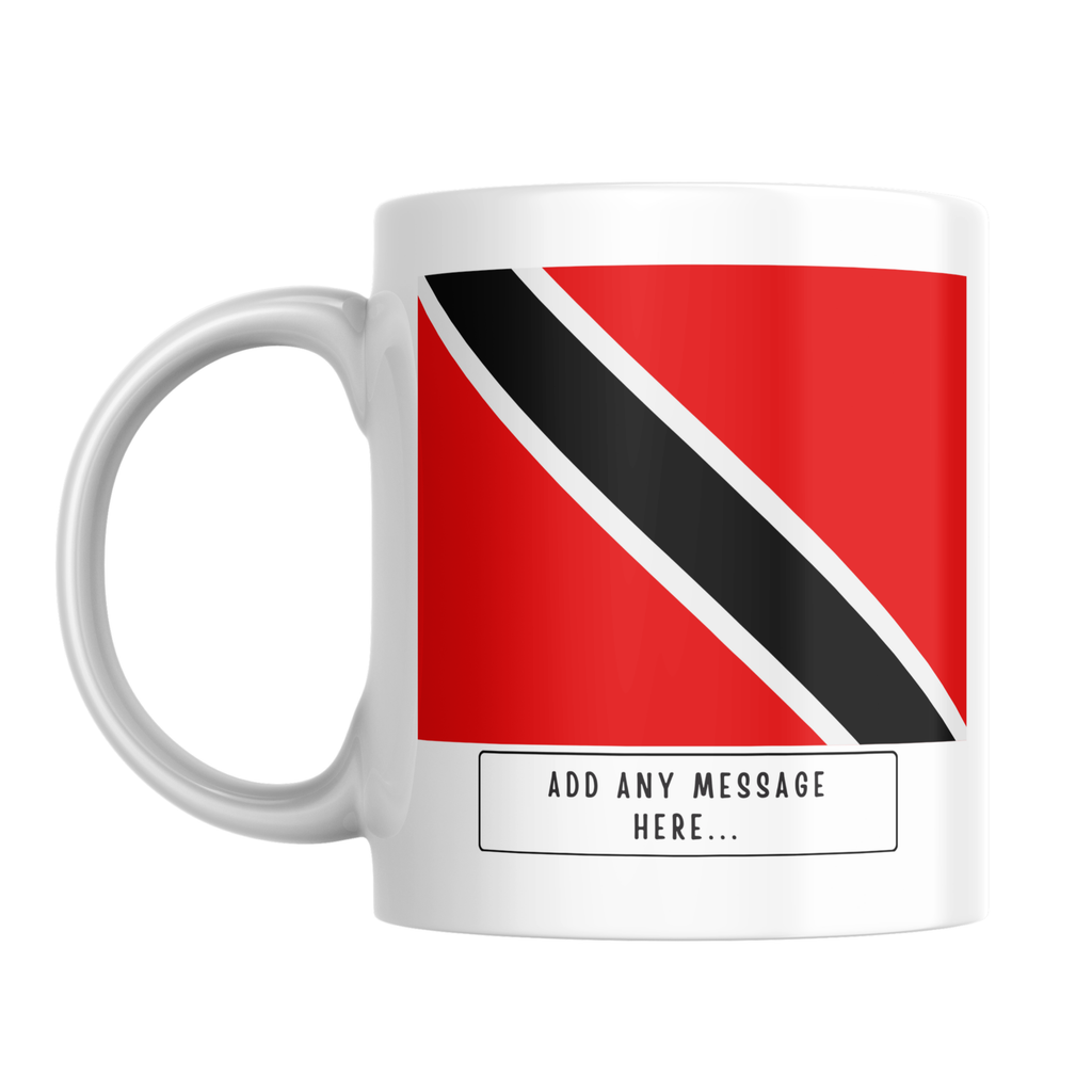 Personalised Trinidad And Tobago flag mug – front view