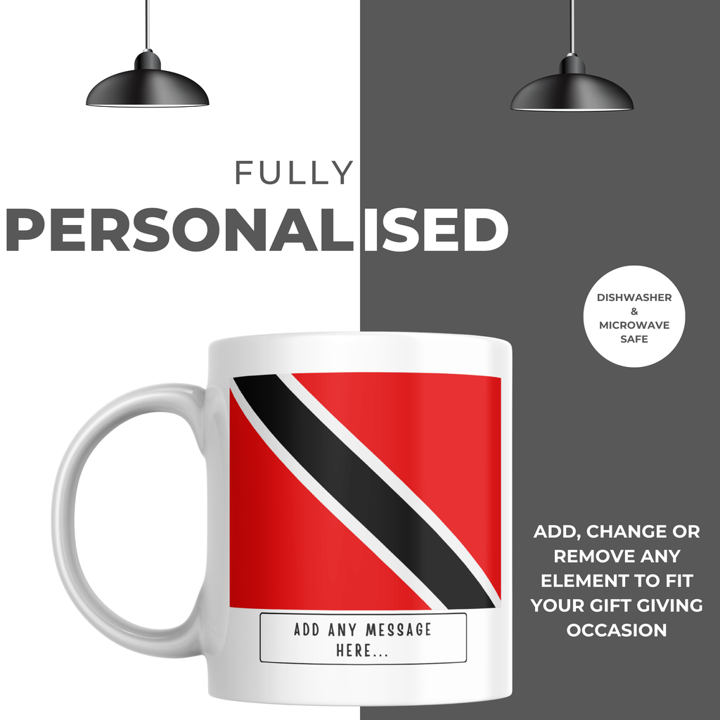 Personalised Trinidad And Tobago flag mug – personalisation and care information