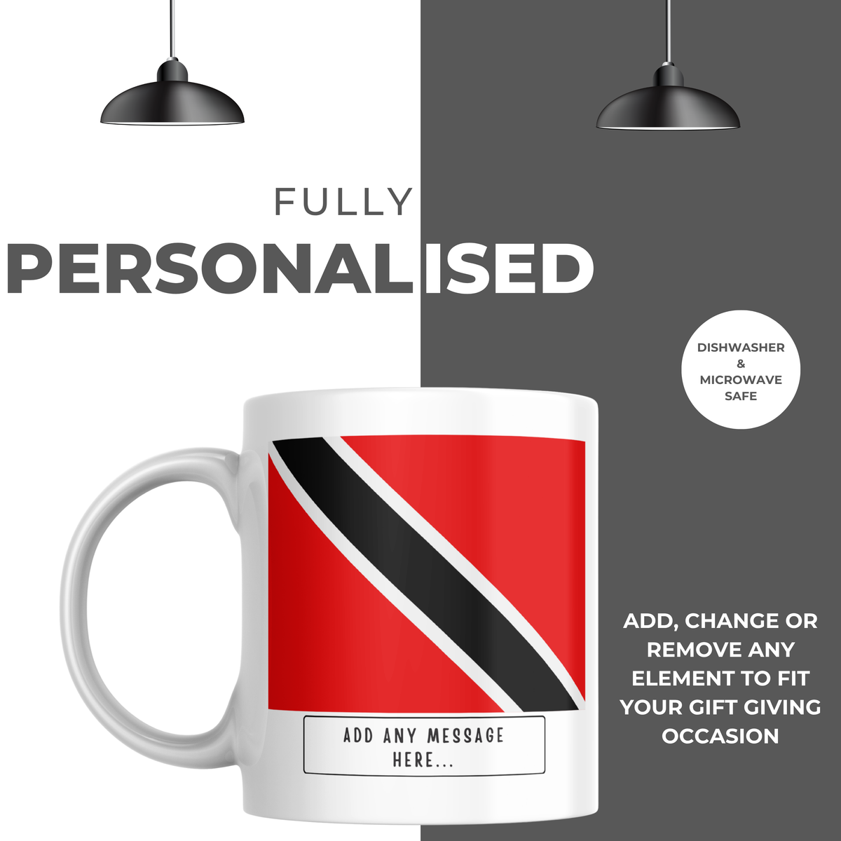 Personalised Trinidad And Tobago flag mug – personalisation and care information