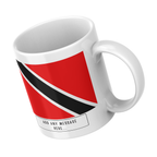 Personalised Trinidad And Tobago flag mug – angled view