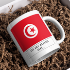 Personalised Tunisia flag mug – gift presentation on paper packing