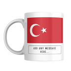 Personalised Turkey flag mug – front view