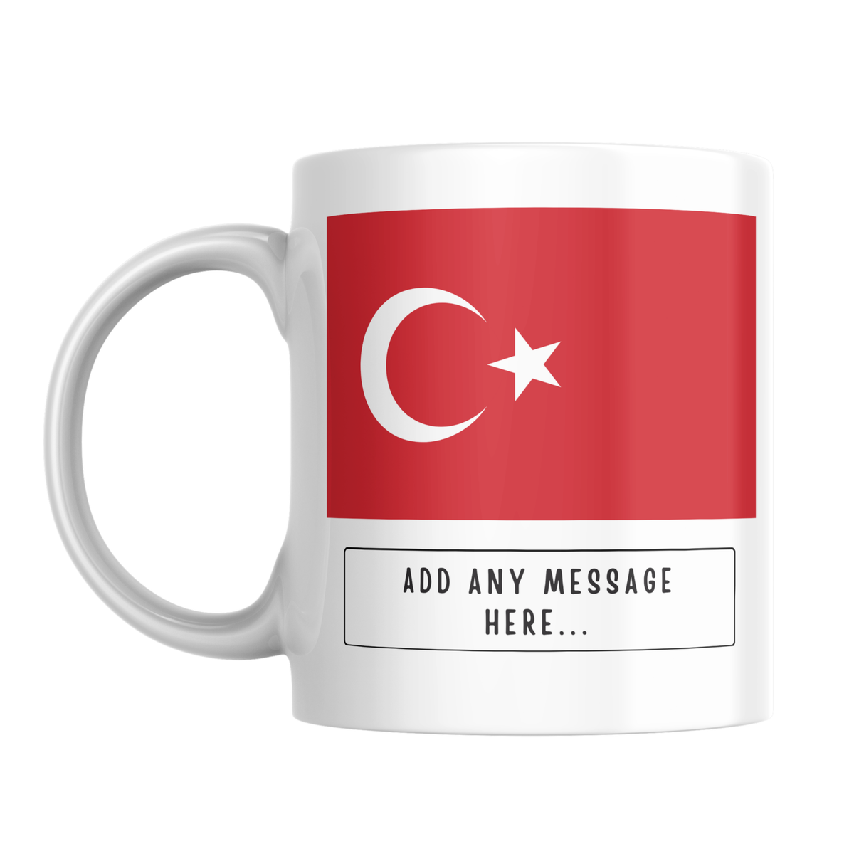 Personalised Turkey flag mug – front view