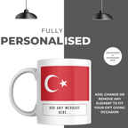 Personalised Turkey flag mug – personalisation and care information