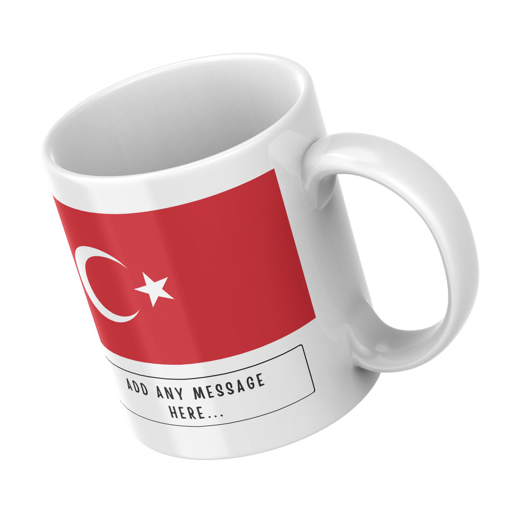 Personalised Turkey flag mug – angled view