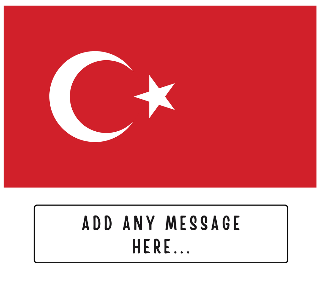Personalised Turkey flag mug – flat source artwork with space for a personalised message