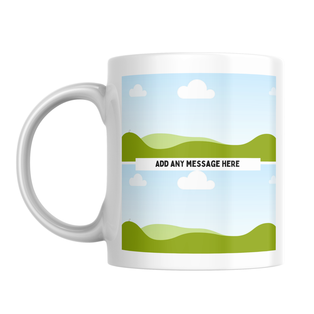 Two Photo Mug – front view showing photo placeholders
