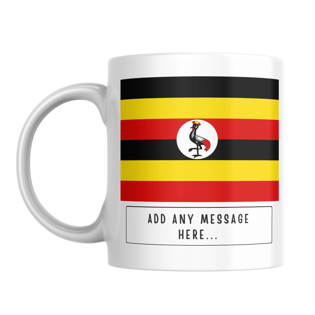 Personalised Uganda flag mug – front view