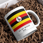 Personalised Uganda flag mug – gift presentation on paper packing