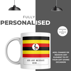 Personalised Uganda flag mug – personalisation and care information