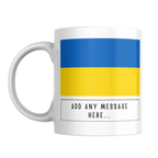 Personalised Ukraine flag mug – front view