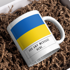 Personalised Ukraine flag mug – gift presentation on paper packing