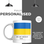 Personalised Ukraine flag mug – personalisation and care information