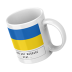 Personalised Ukraine flag mug – angled view