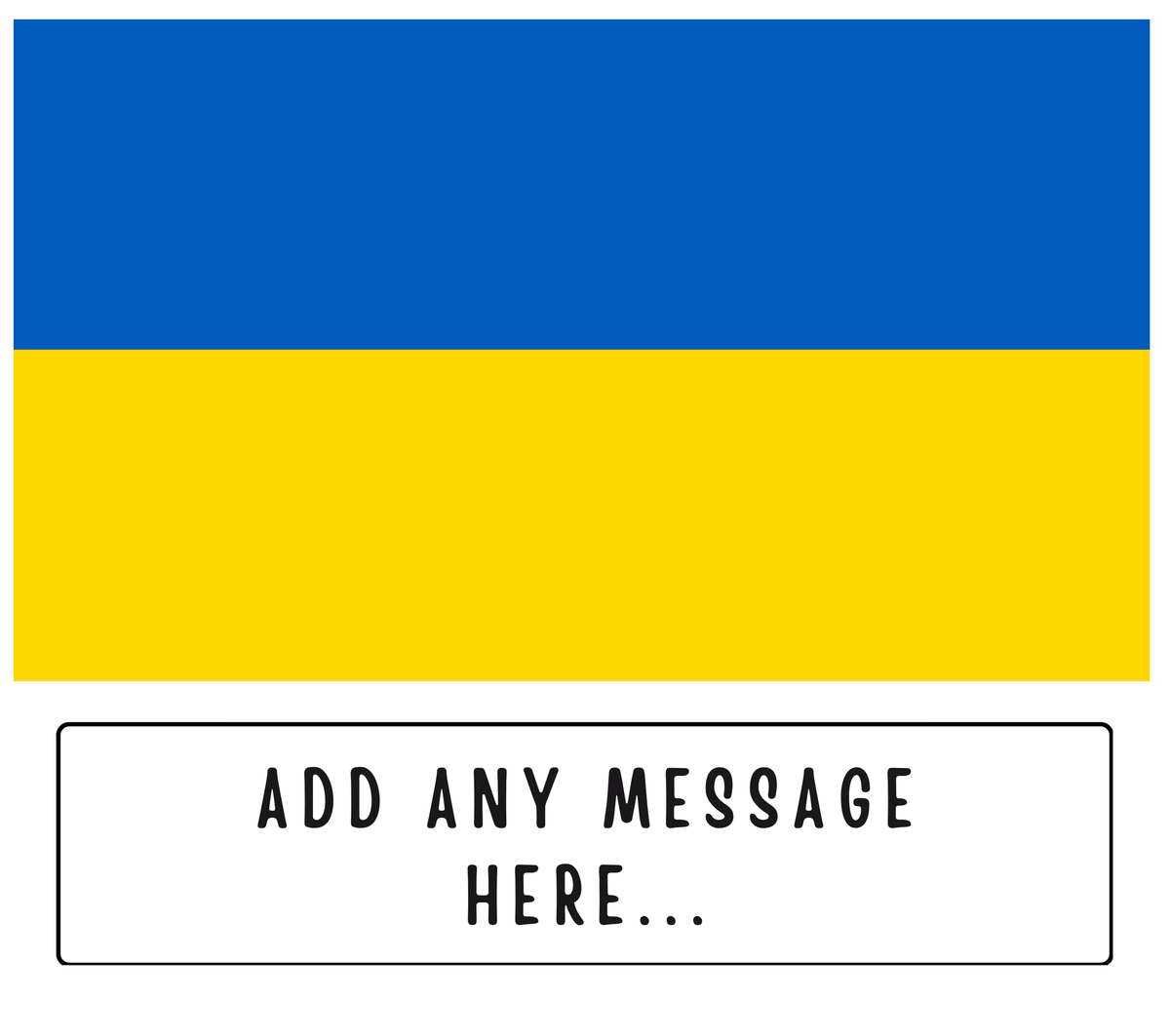 Personalised Ukraine flag mug – flat source artwork with space for a personalised message