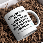 Unlock My Potential Locksmith Mug – gift presentation on paper packing