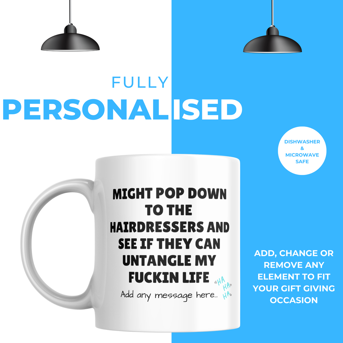 Untangle My Life Hairdresser Mug – personalisation information
