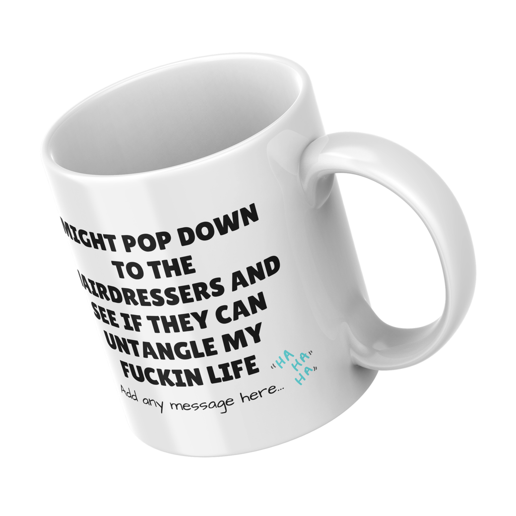 Untangle My Life Hairdresser Mug – angled view