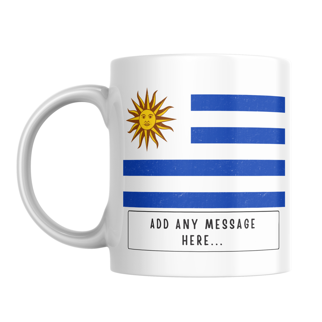 Personalised Uruguay flag mug – front view