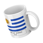 Personalised Uruguay flag mug – angled view