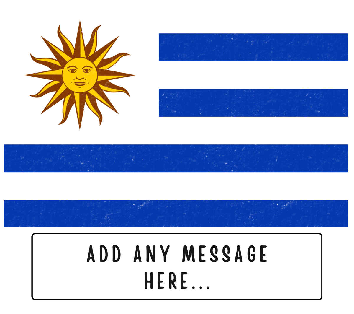 Personalised Uruguay flag mug – flat source artwork with space for a personalised message