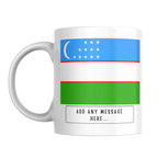 Personalised Uzbekistan flag mug – front view