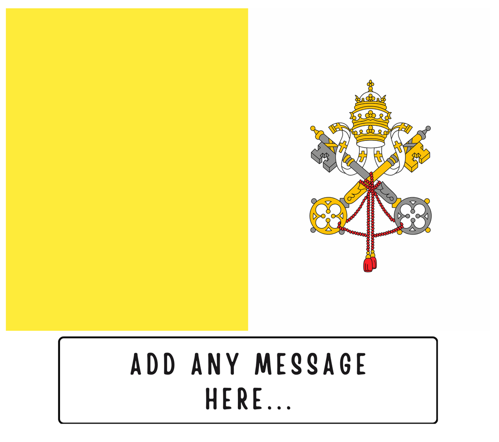 Personalised Vatican City flag mug – flat source artwork with space for a personalised message