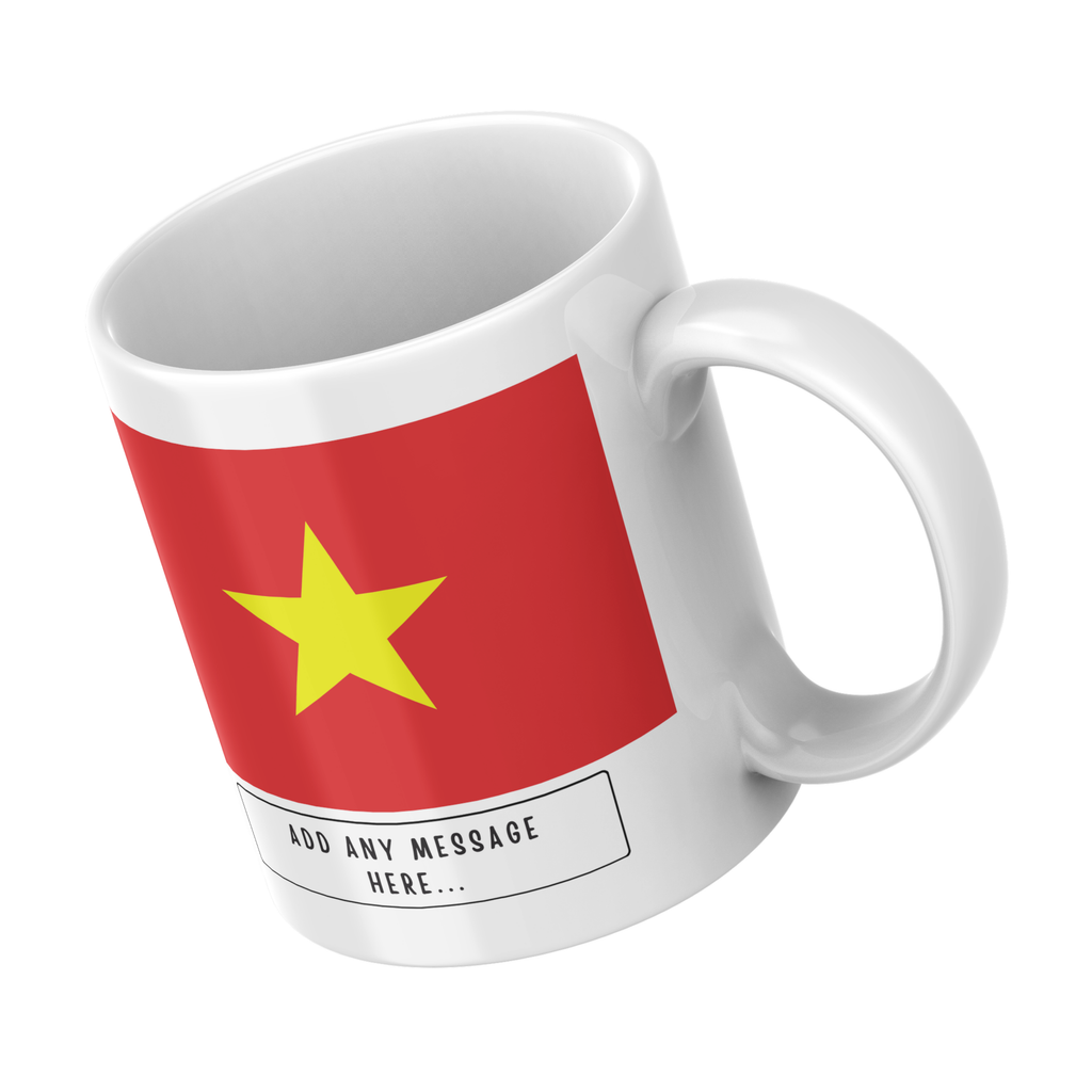 Personalised Vietnam flag mug – angled view