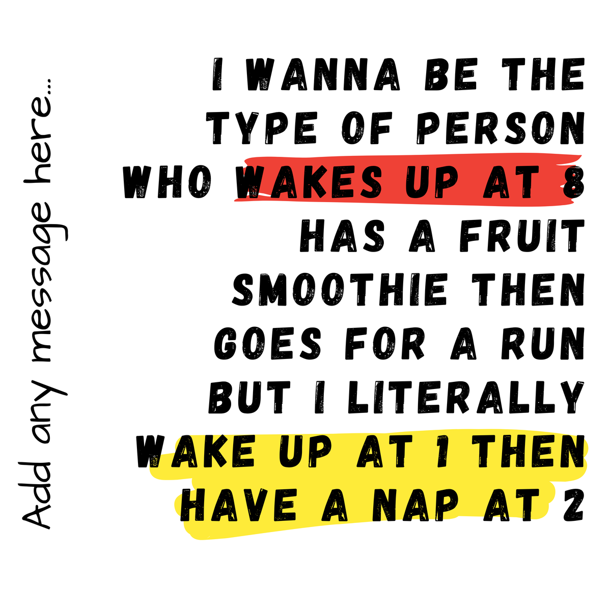 Wake Up at One Nap at Two Mug – original flat artwork