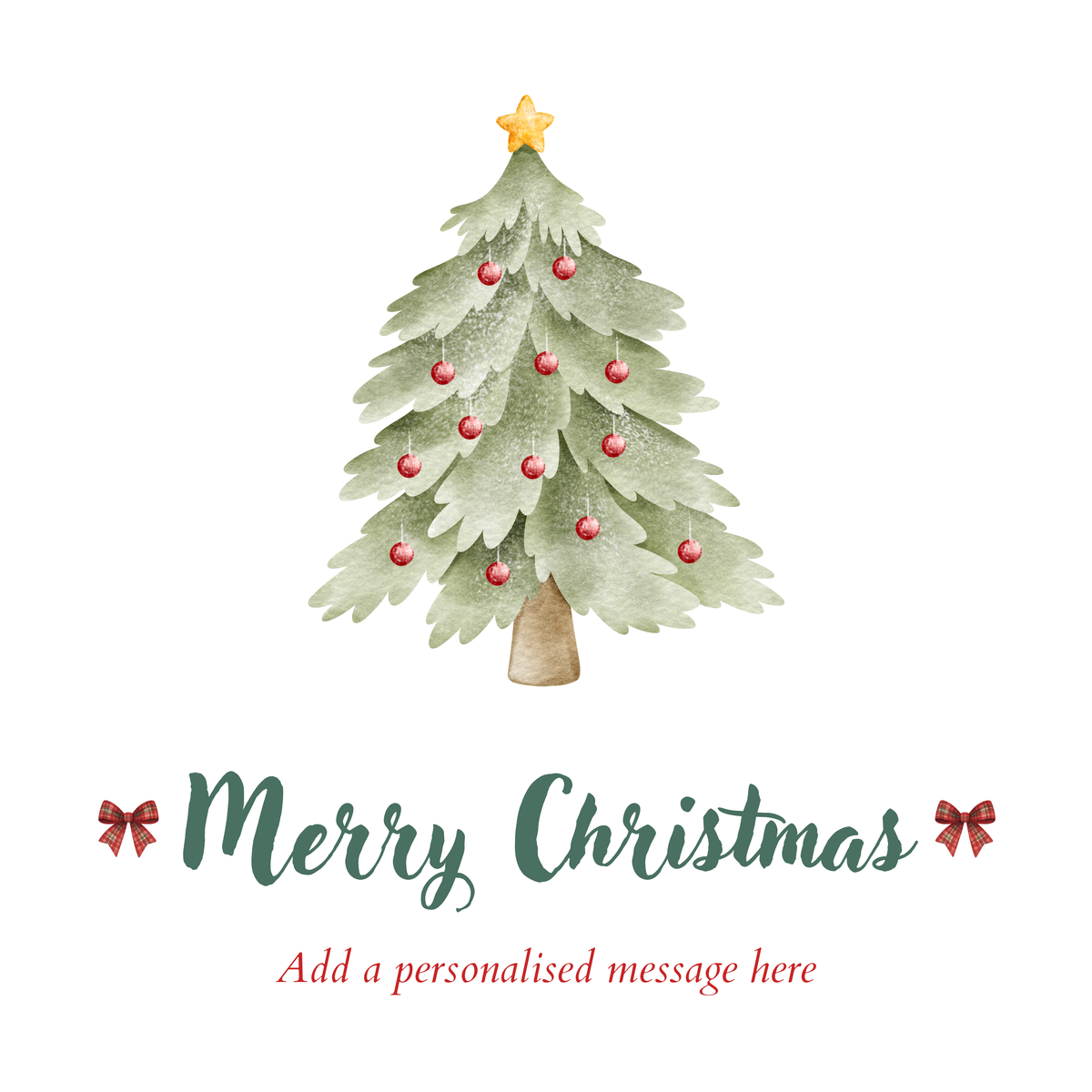 Watercolour Christmas Tree and Bows Mug – original flat artwork