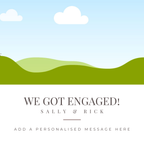 We Got Engaged Photo Mug – flat artwork with photo placeholder