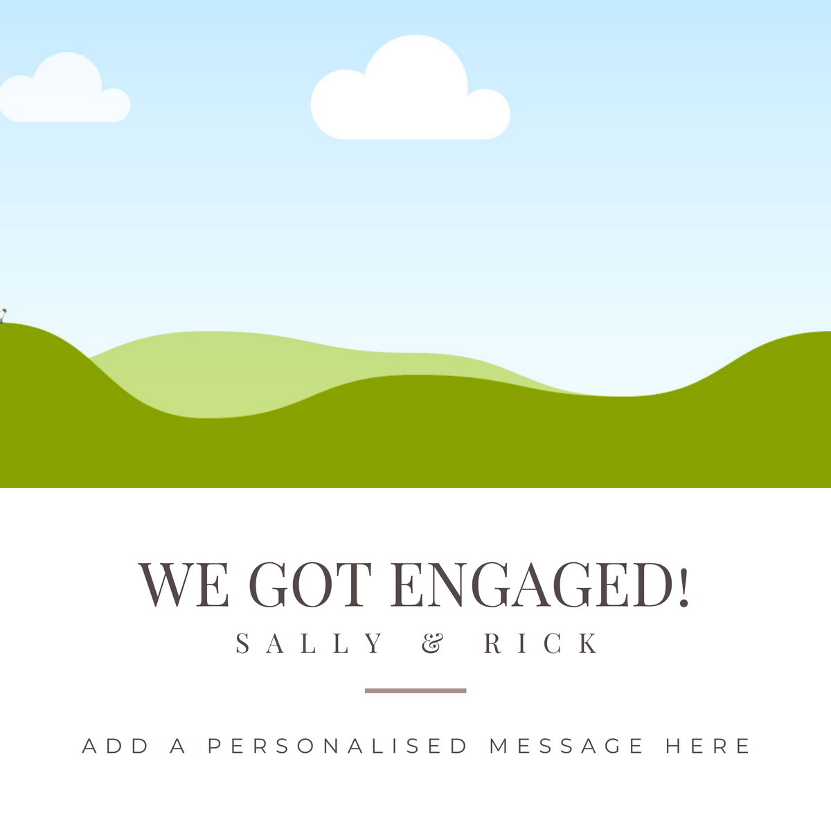 We Got Engaged Photo Mug – flat artwork with photo placeholder