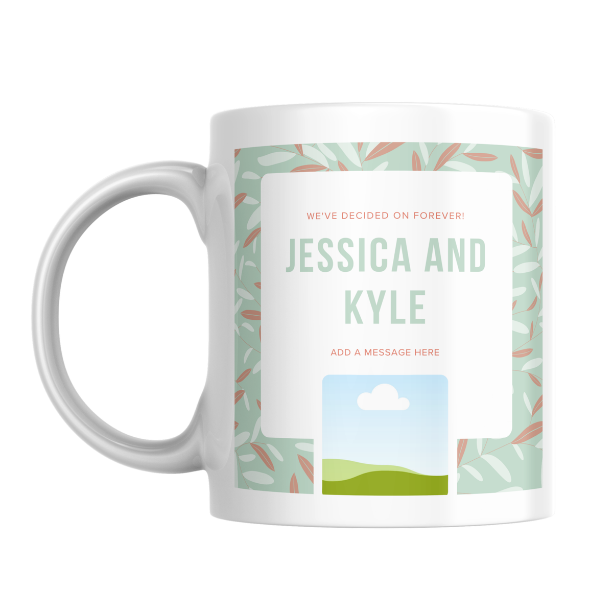 We’ve Decided on Forever Photo Engagement Mug – front view with photo placeholder
