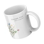 Wildflower Thank You Mug – angled view