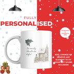 Winter Cottage Name Christmas Mug – personalisation information