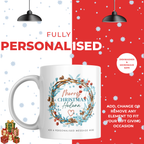 Winter Wreath Name Christmas Mug – personalisation information