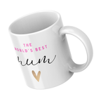 World’s Best Mum Mug – angled view