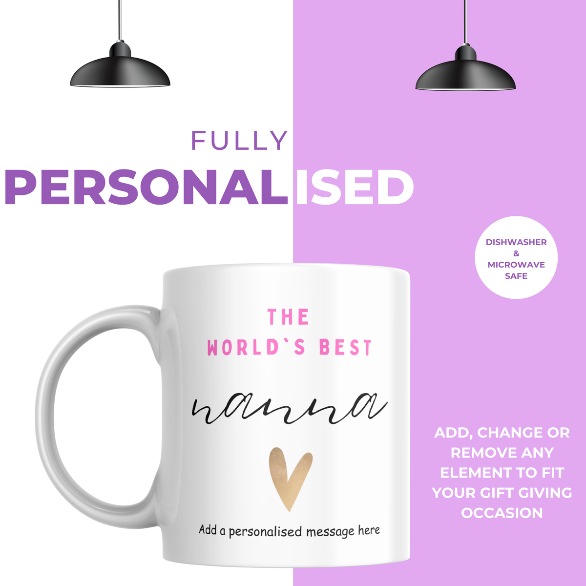 World’s Best Nanna Mug – personalisation information