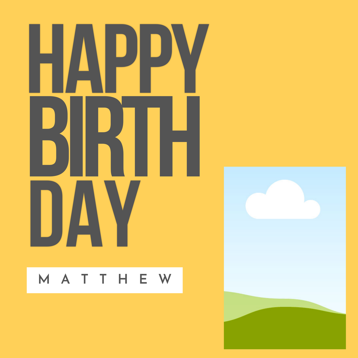 Yellow Birthday Photo Mug – flat artwork showing photo placeholder