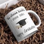 You Chose Books I Chose Looks Mug – gift presentation on paper packing