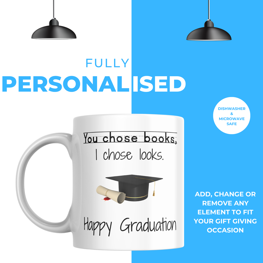 You Chose Books I Chose Looks Mug – personalisation information
