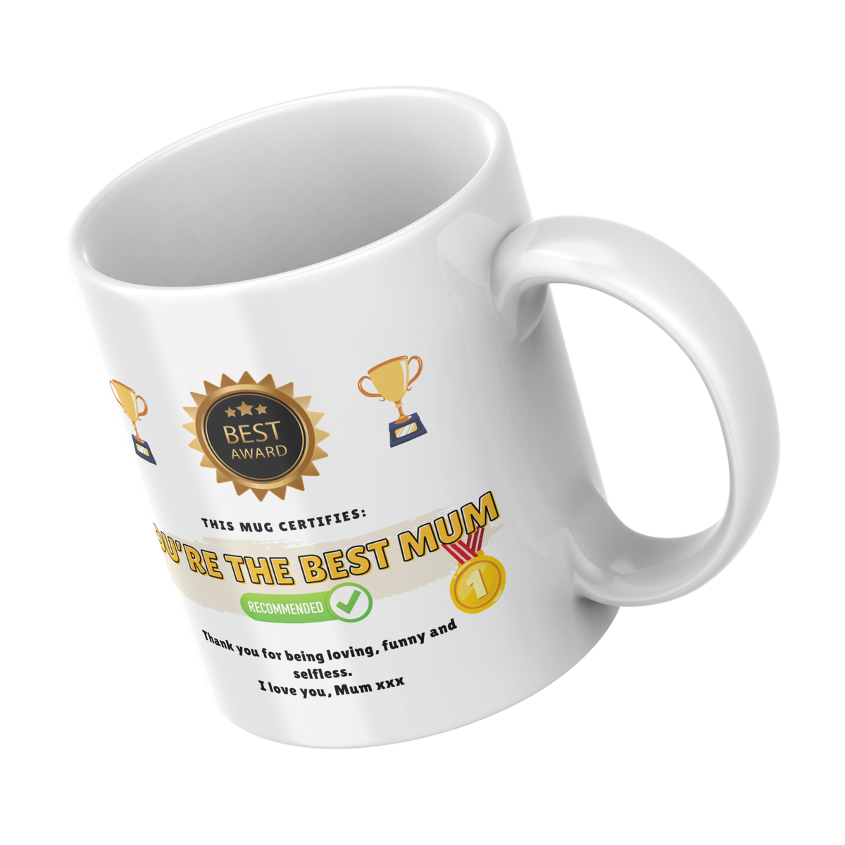 You’re the Best Mum Mug – angled view