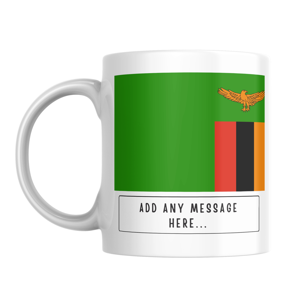 Personalised Zambia flag mug – front view
