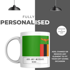 Personalised Zambia flag mug – personalisation and care information