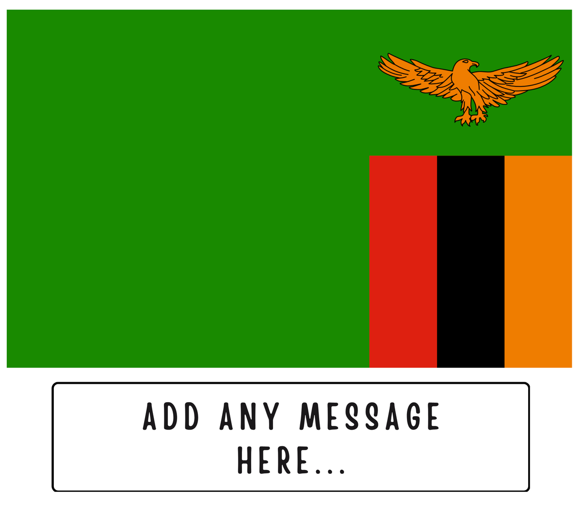 Personalised Zambia flag mug – flat source artwork with space for a personalised message