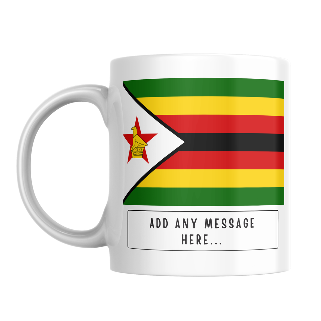 Personalised Zimbabwe flag mug – front view
