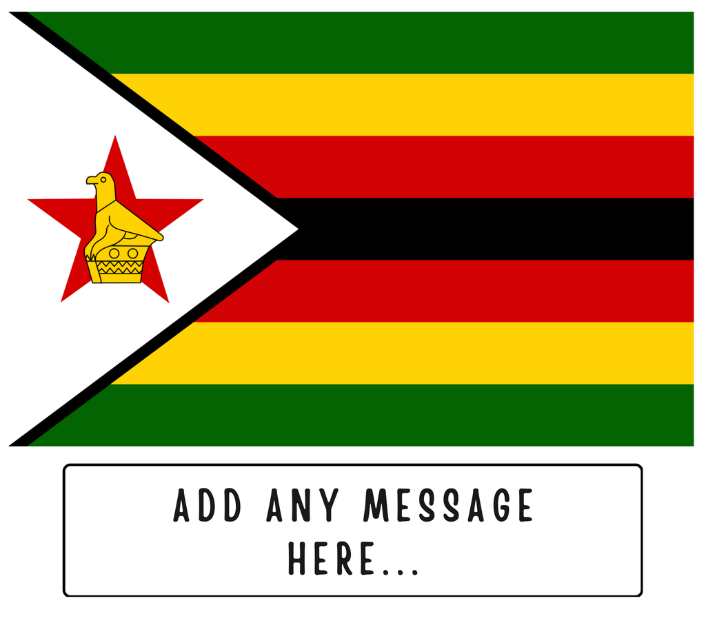 Personalised Zimbabwe flag mug – flat source artwork with space for a personalised message