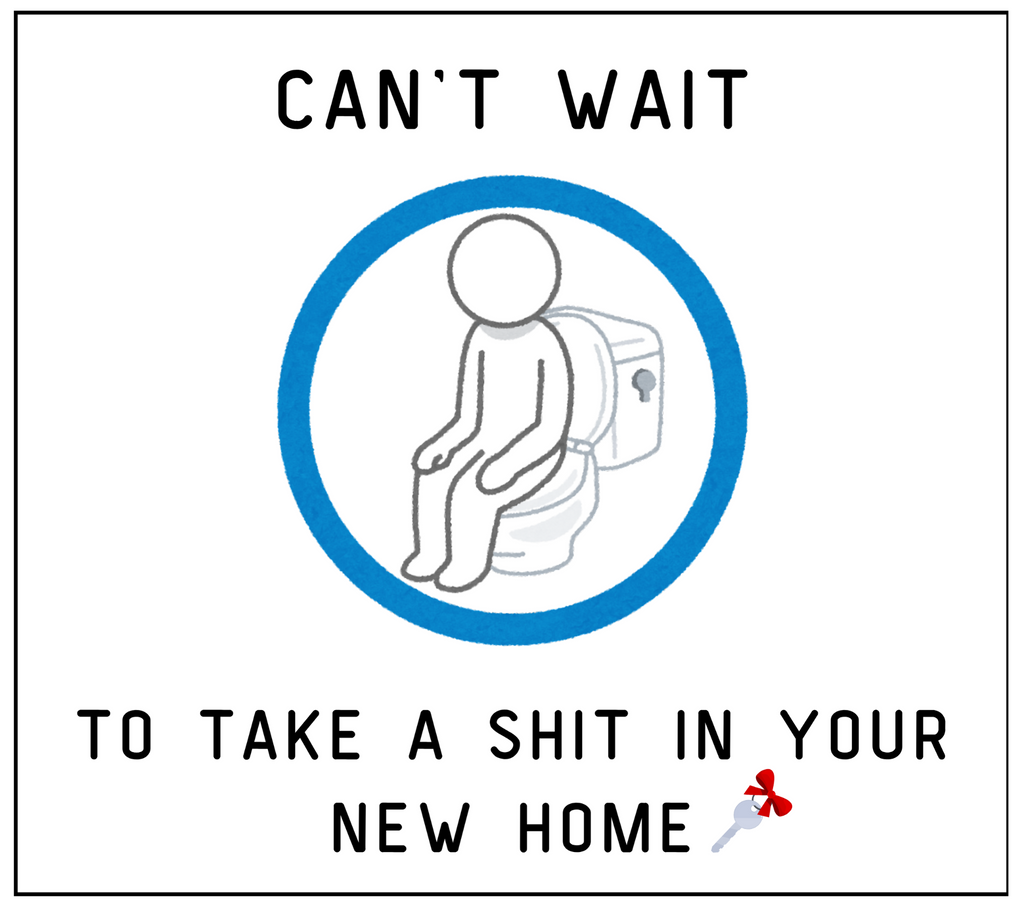 Can't Wait to Take a Shit in Your New Home funny candle label design