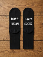 Lucky Darts Socks – Personalised Name Gift – flat lay