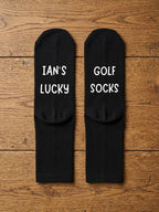 Lucky Golf Socks – Personalised Golfer Gift – flat lay